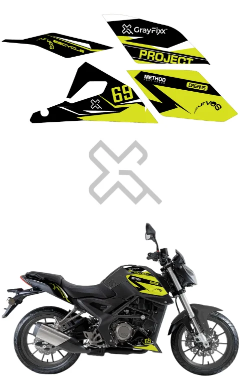 Project 69 Edition Graphics Compatible with Benelli | Printed In Premium Vinyl With FPF(Fade Protection Film), Water Proof, Precut Sticker, Pack Of 1 Compatible with Both Side